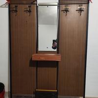 Attaccapanni in legno con specchio