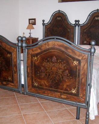 Letto matrimoniale  in ferro battuto restaurato