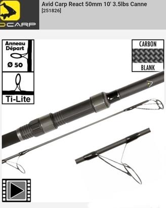 3 canne Avid React 10ft 3,5lb retrattili