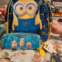 zaino asilo Minions nuovo più astuccio 