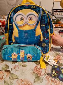 zaino asilo Minions nuovo più astuccio 
