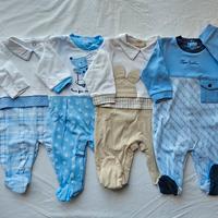 Set Nascita 4 Tutine Neonato 0-3 Mesi Cotone 