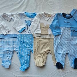 Set Nascita 4 Tutine Neonato 0-3 Mesi Cotone 