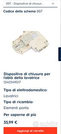 Serratura lavatrice rex electrolux rwf12085w 