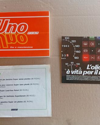 Fiat Uno Turbo ie Libretti Uso Manutenzione 1988
