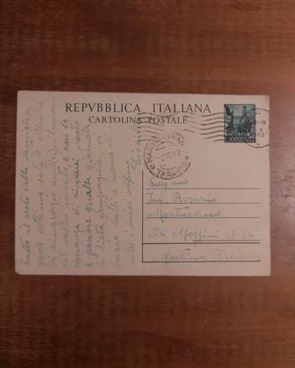 Cartolina postale 1952 Repubblica Italiana