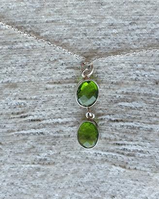 Collana in argento 925 e peridoto naturale 