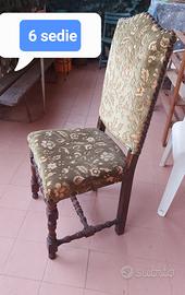 6 sedie vintage velluto €60