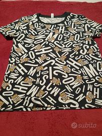 t-shirt moschino teddy stampa all over