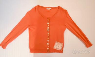 Cardigan arancione/corallo taglia s cotone