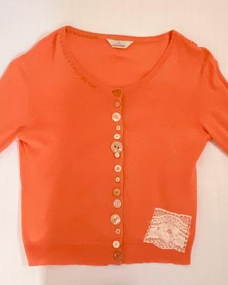 Cardigan arancione/corallo taglia s cotone
