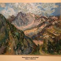 Paesaggio di montagna - dipinto olio su tela