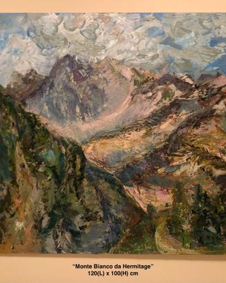 Paesaggio di montagna - dipinto olio su tela