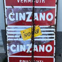 Cartellone in lamiera della CINZANO SODA anni '50