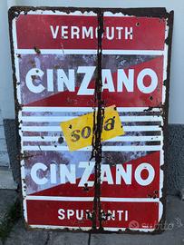 Cartellone in lamiera della CINZANO SODA anni '50