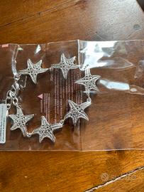 Braccialetto stella marina in metallo rodiato