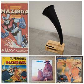 lotto 4 Vinili più grammofono smartphone