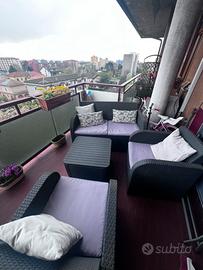 Set Salotto da Esterno in Rattan sintetico