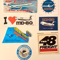 Lotto 7 adesivi aerei anni 80/90