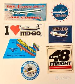 Lotto 7 adesivi aerei anni 80/90