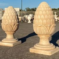 Coppia Di Terminali Colonna Pigna Pigne Capitelli