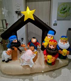 Presepe autogonfiabile con luce L. 1.60 x H 1.60 m