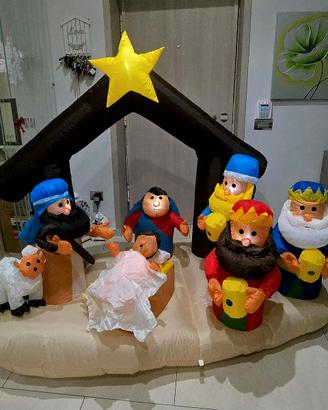 Presepe autogonfiabile con luce L. 1.60 x H 1.60 m