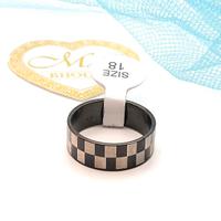 Anello acciaio uomo fascia fascetta Nero Misura 18