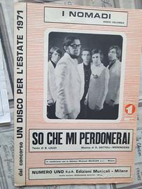 Spartito musicale del 1971 I NOMADI