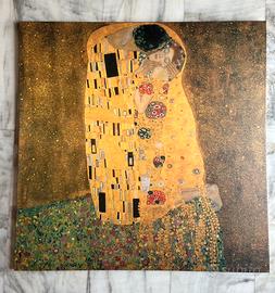 Klimt Il bacio Stampa su Tela 90 x 90