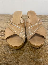 Ciabatte alte in pelle e sughero