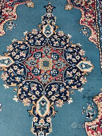 GRANDE TAPPETO IN LANA AZZURRO 