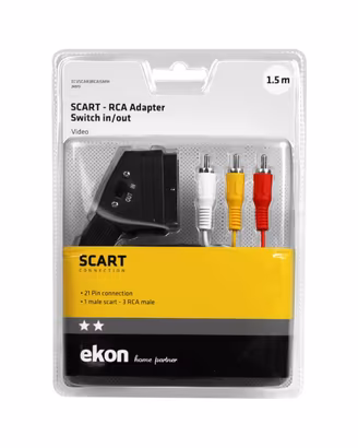 Adattatore SCART - RCA Switch in / out 1.5 m NUOVO