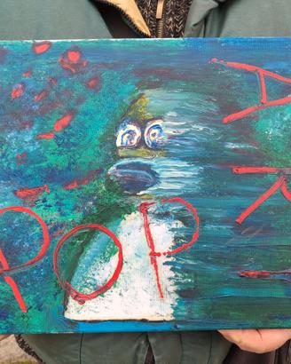 Quadro Materico "Pop Art Homer Simpson" - 40x30 cm