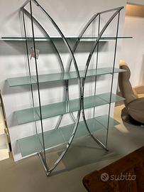 Libreria originale TONIN CASA in metallo e vetro