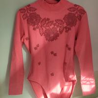 Body lupetto in cotone elasticizzato rosa 