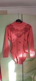 Body lupetto in cotone elasticizzato rosa 