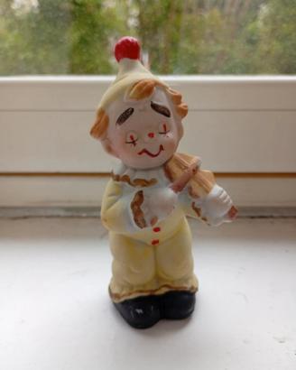 statuina clown violinista vintage 