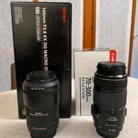 Due obiettivi Sigma e Canon