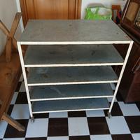 carrello in alluminio con ruote multiuso 5 ripiani