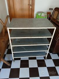 carrello in alluminio con ruote multiuso 5 ripiani