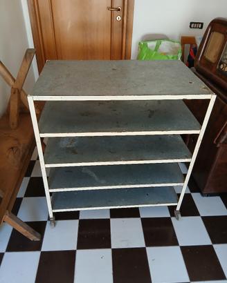 carrello in alluminio con ruote multiuso 5 ripiani