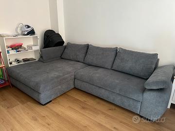 Divano angolare con letto e contenitore