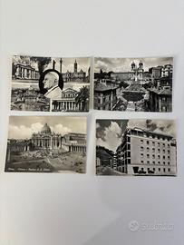 Set 4 vecchie cartoline di Roma in bianco e nero