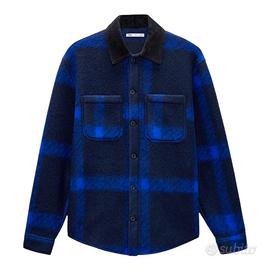 CAMICIA A QUADRI SCOZZESE UOMO ZARA BLU E NERA