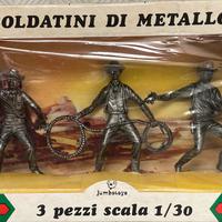 Soldatini di metallo Jumbotoys 3 pezzi scala 1/30