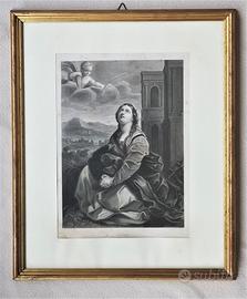 Antica Stampa di Santa Caterina in Cornice Dorata