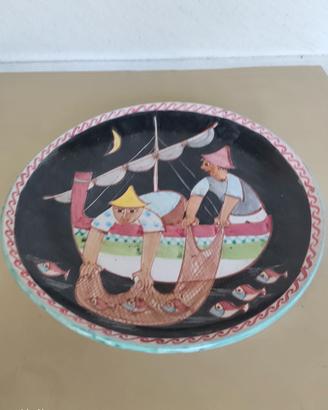 Piatto ceramica Vietri. Giovannino Carrano . 