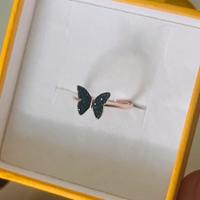 Nomination anello farfalla nera regolabile