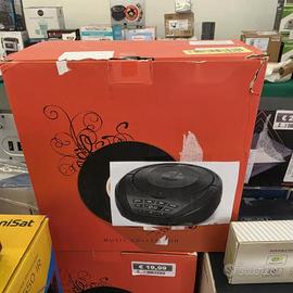 Radiosveglia CD Player nera con radio e sveglia